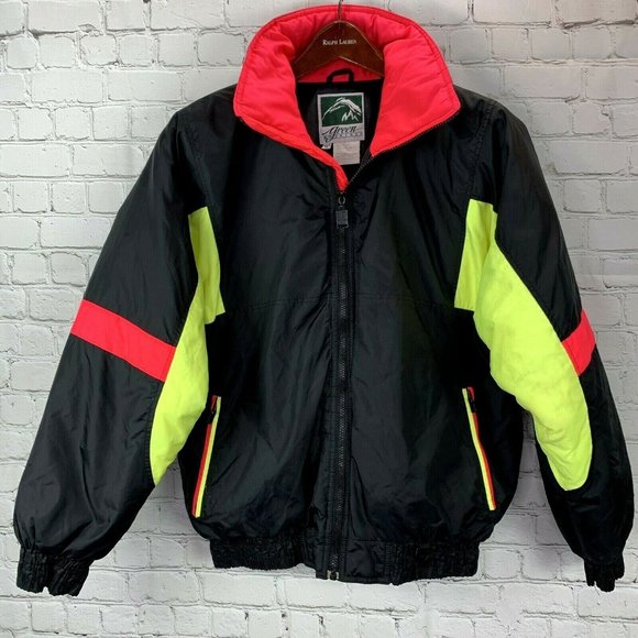 Green Mountain Down Ski Jacket size M Men Neon Black Pink Snowboard Snowmobile - Picture 3 of 6